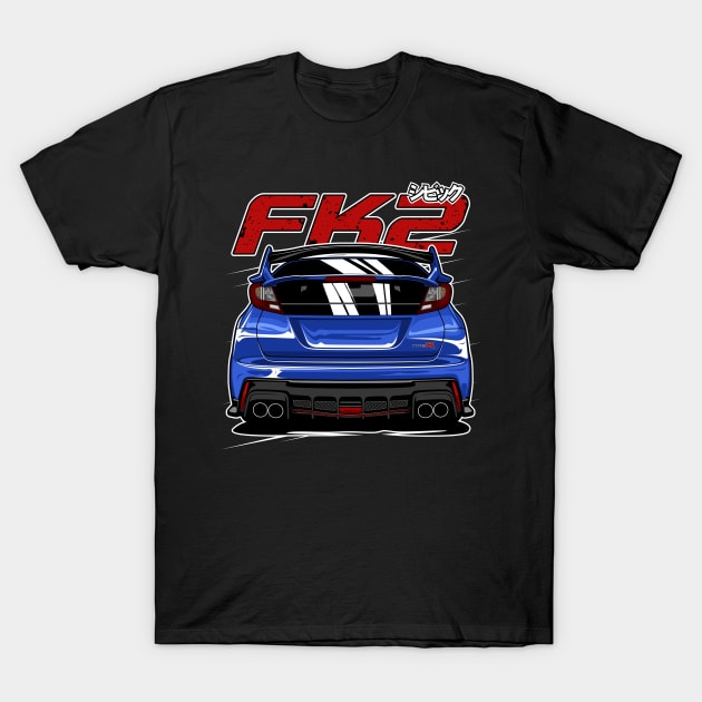 Blue Civic FK2 Type R T-Shirt by idrdesign